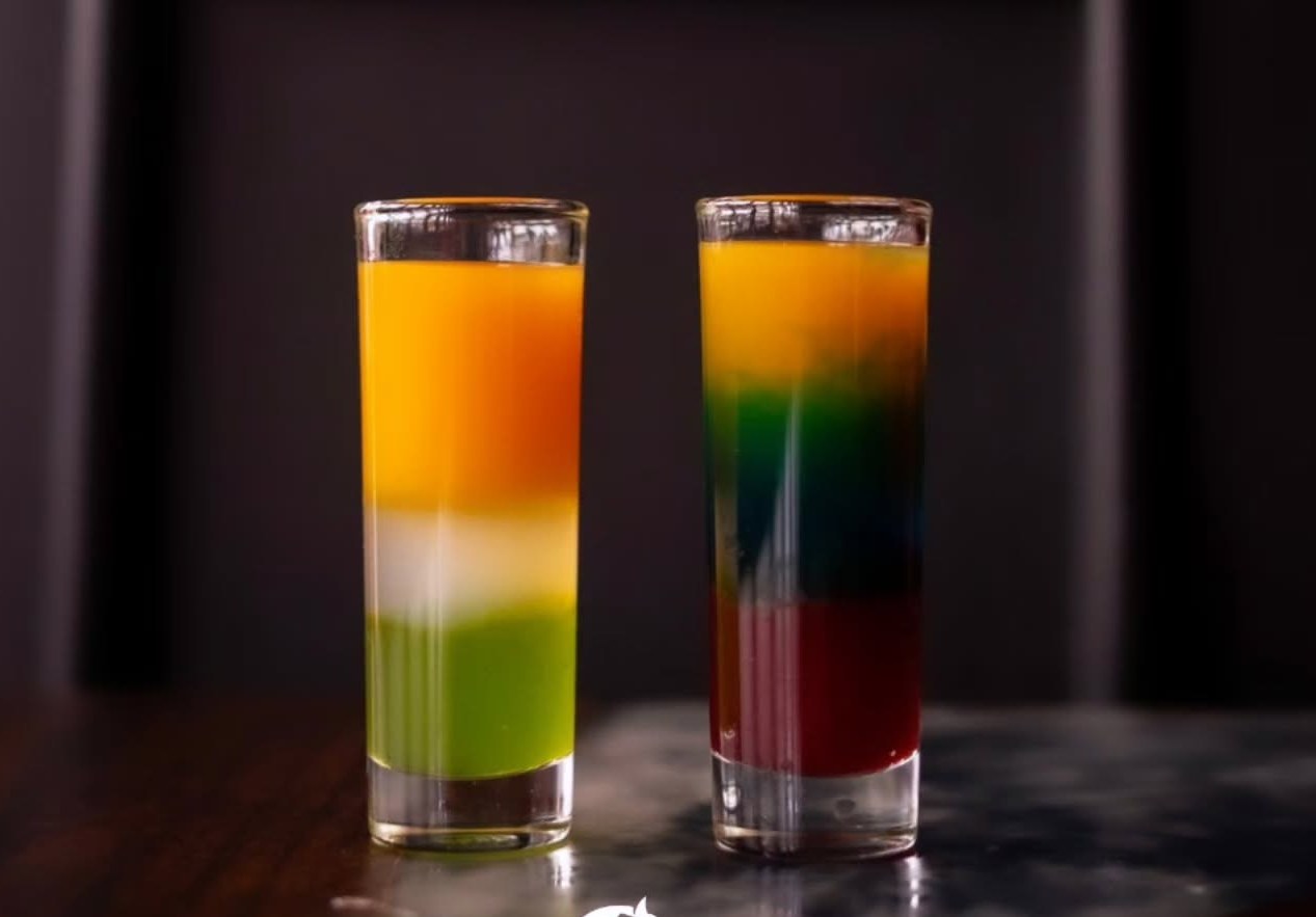 Layered signature shots at Cavallo bar